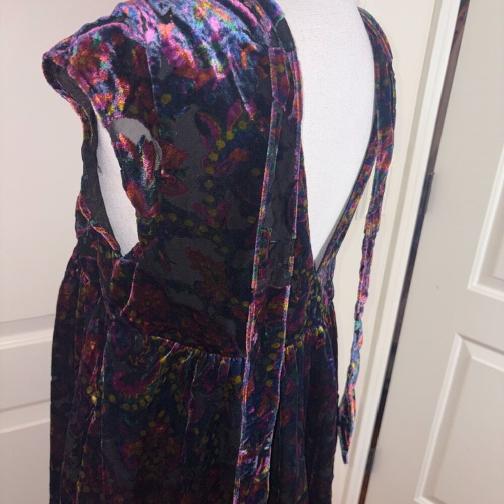 Free People Purple Paisley Velvet Mini Dress - Picture 12 of 15